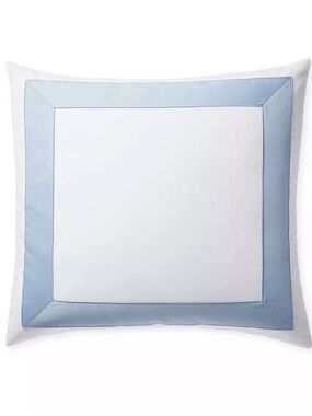 ❤️ SET OF 2 : Beach Club Border Percale Sham (color coastal blue) size EURO